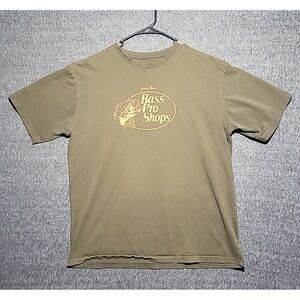 Bass Pro Shops Shirt Men's XL Green Cotton Short Sleeve‎ Logo Fishing Tee